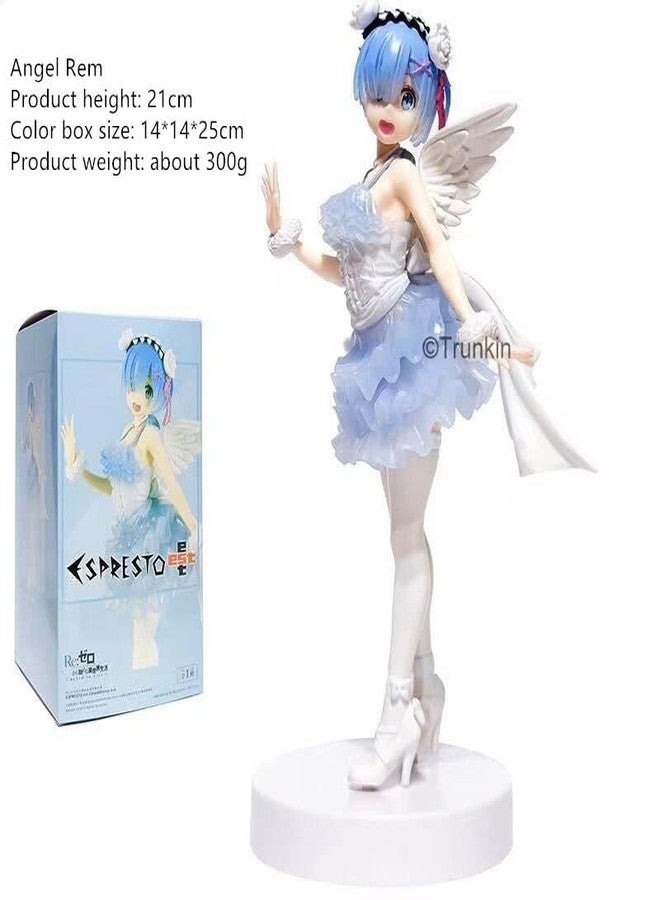 Trunkin | Re Zero Starting Life in Another World Rem Figure Ram Rem Angel Model Figurine 25CM | Toy Model Doll PVC Action Figure - Image 5